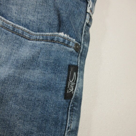 Silver Jeans mens medium wash distressed Eddie relaxed fit tapered 32x30 NWT - Picture 4 of 9
